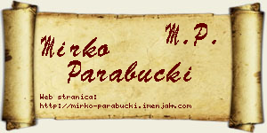 Mirko Parabucki vizit kartica